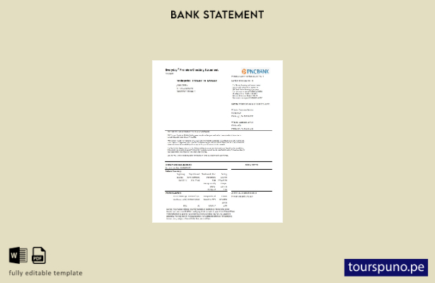 Plantilla de Excel de extracto bancario de PNC de EE. UU. lista para imprimir